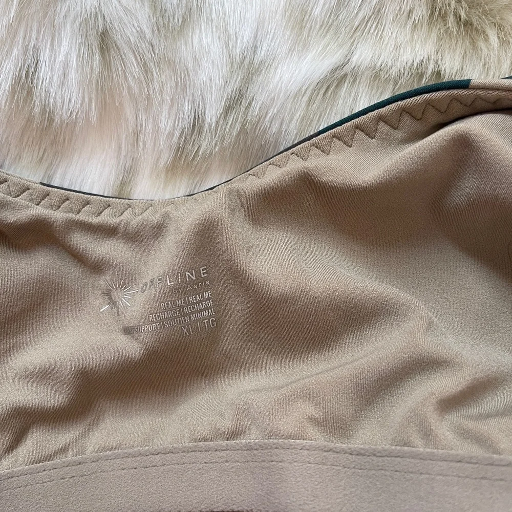 NWT Aerie Green and Brown Camouflage Sports Bra with Lace-Up Back - Picture 10 of 11
